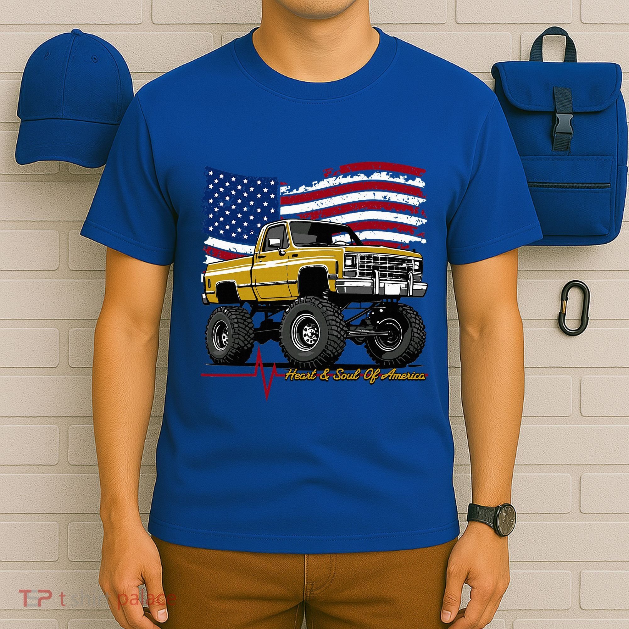 Lifted Squarebody 4wd Classic American Pickup Truck T-Shirt