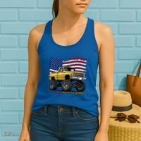 Lifted Squarebody 4wd Classic American Pickup Truck Women's Tank Top thumb 2