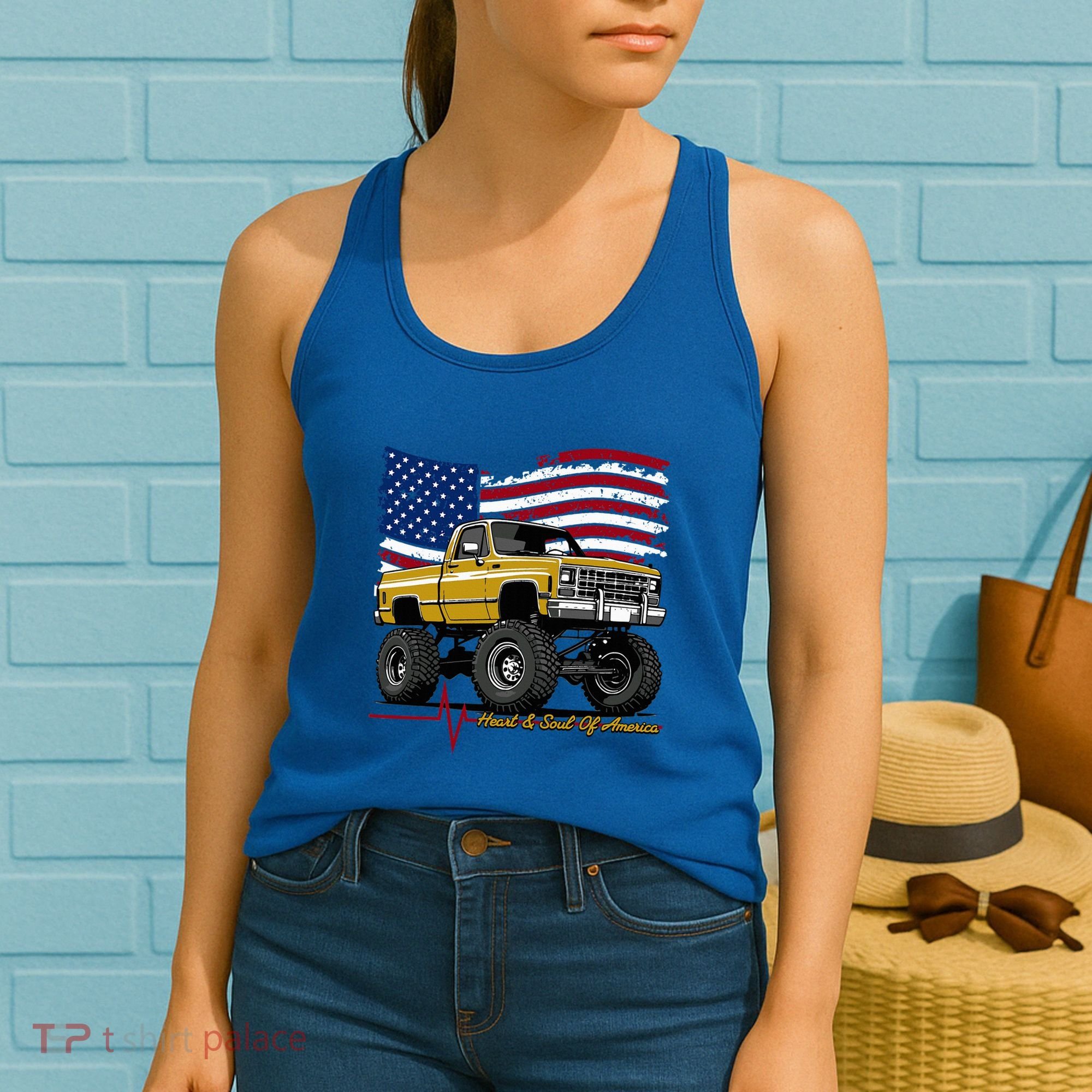 Lifted Squarebody 4wd Classic American Pickup Truck Women's Tank Top