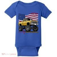 Lifted Squarebody 4wd Classic American Pickup Truck Baby Bodysuit thumb 0