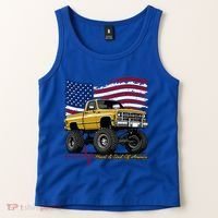 Lifted Squarebody 4wd Classic American Pickup Truck Tank Top thumb 2
