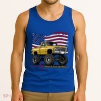 Lifted Squarebody 4wd Classic American Pickup Truck Tank Top thumb 3