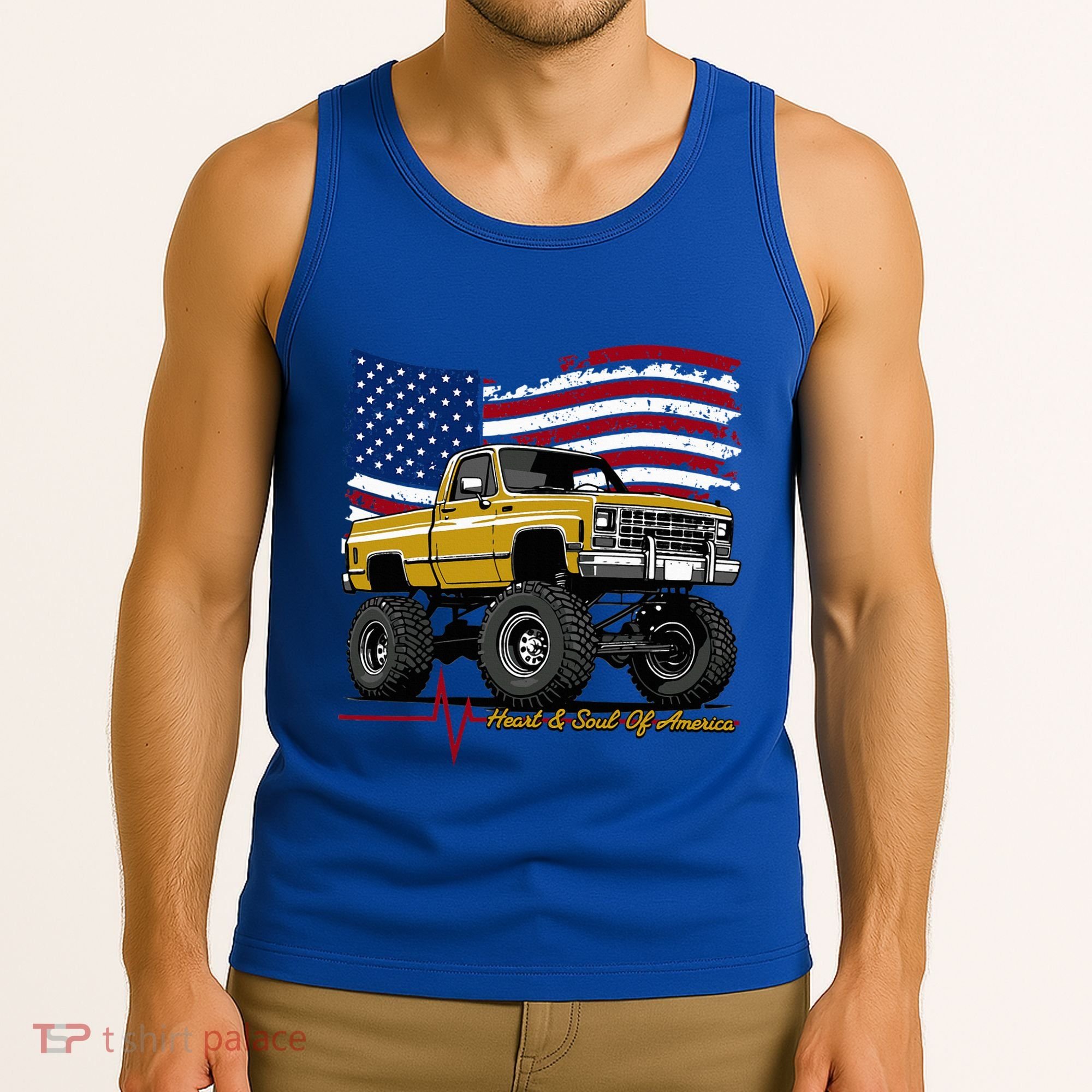 Lifted Squarebody 4wd Classic American Pickup Truck Tank Top