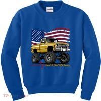 Lifted Squarebody 4wd Classic American Pickup Truck Kids Sweatshirt thumb 0