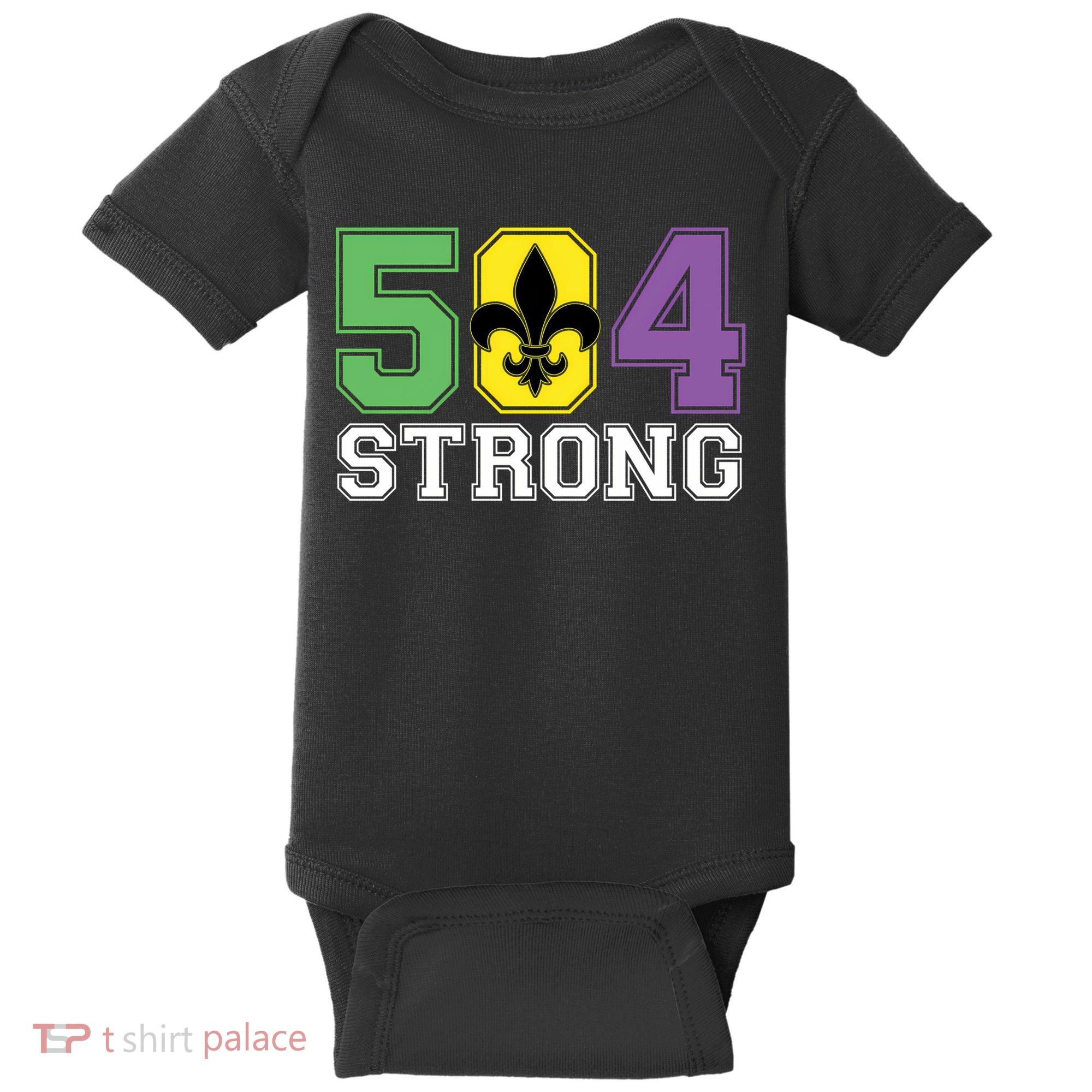 Louisiana Strong 504 Nola Strong Long Sleeve Baby Bodysuit
