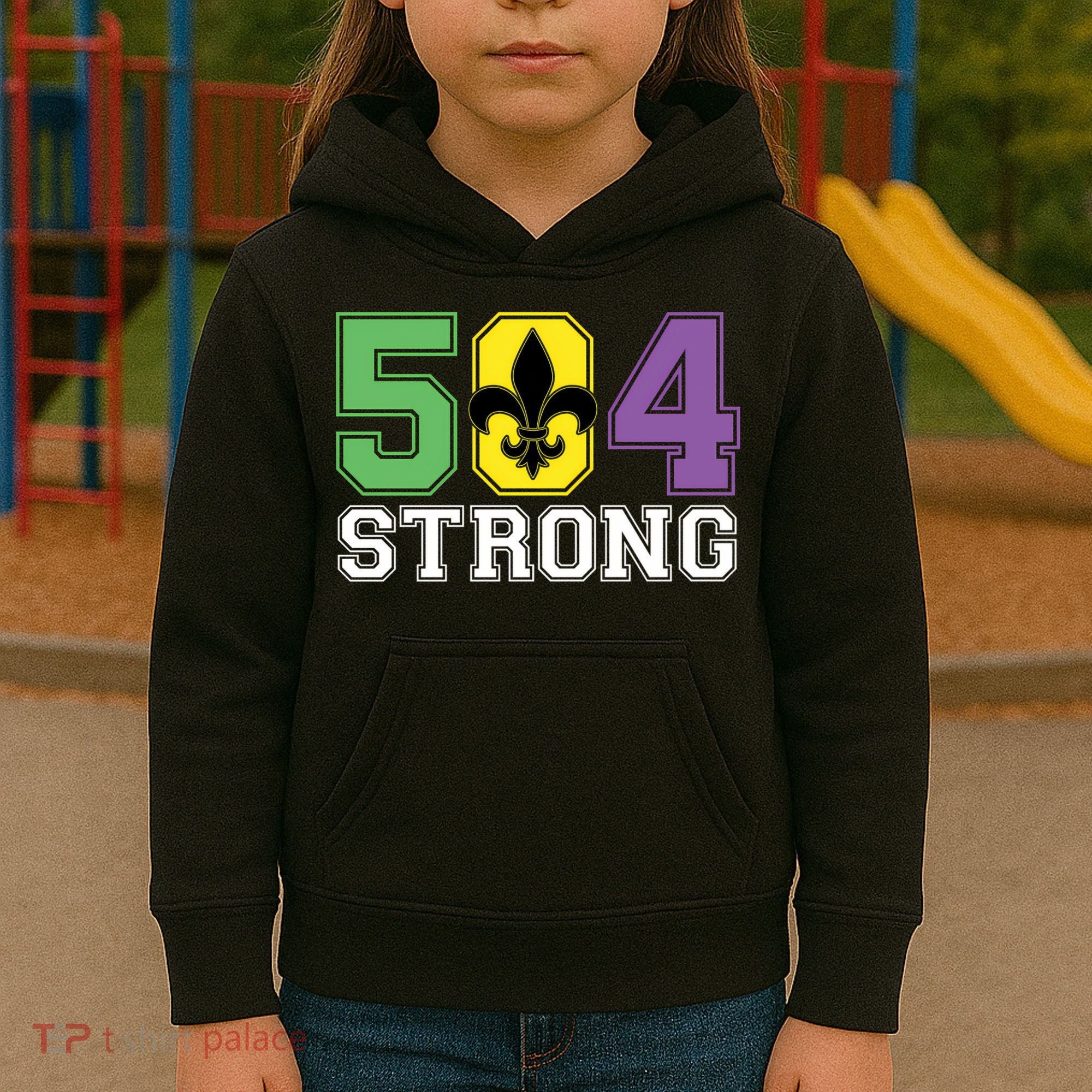 Louisiana Strong 504 Nola Strong Long Sleeve Kids Hoodie