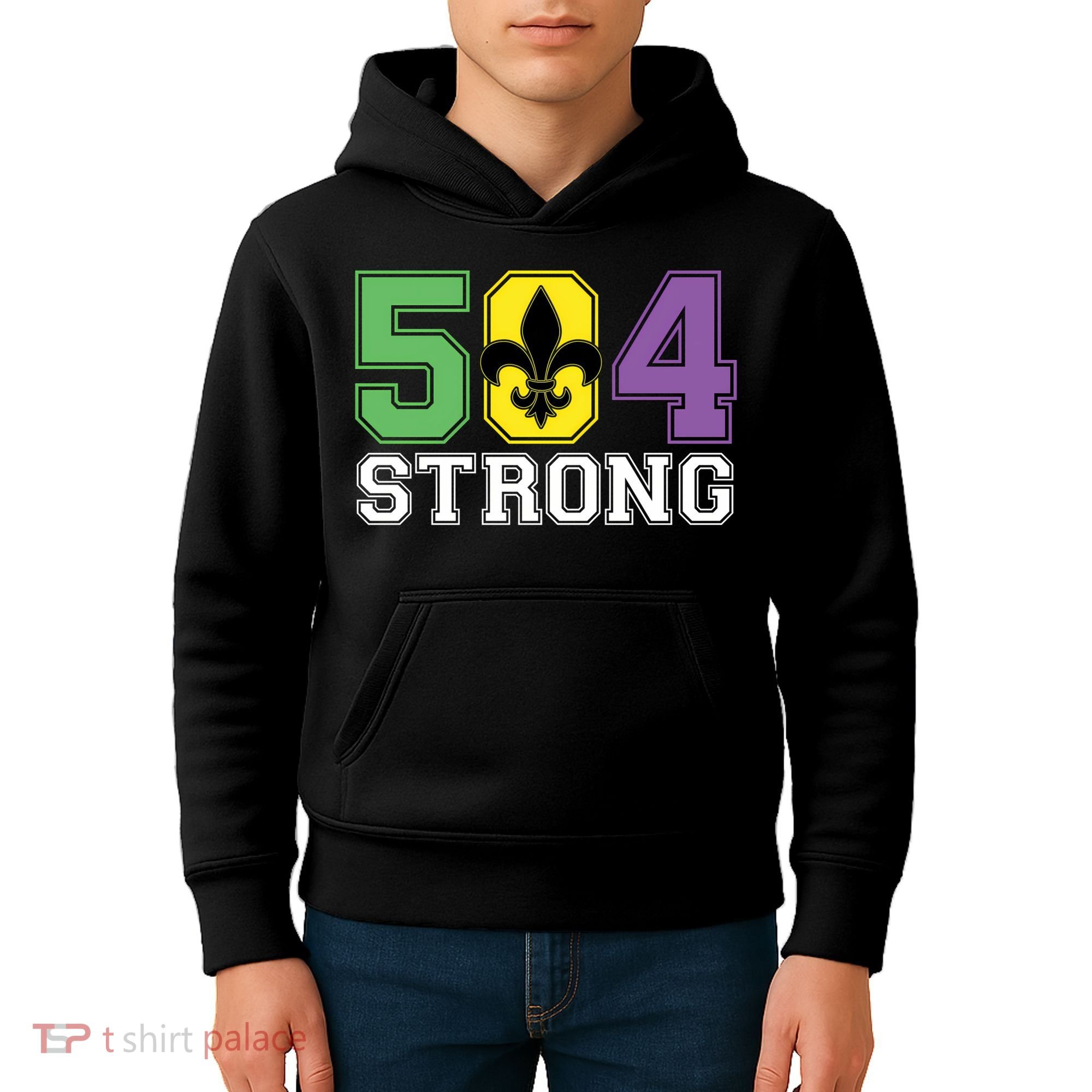 Louisiana Strong 504 Nola Strong Long Sleeve Kids Hoodie