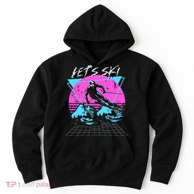 LetS Ski 70s 80s 90s Retro Vintage Style Skiing Hoodie