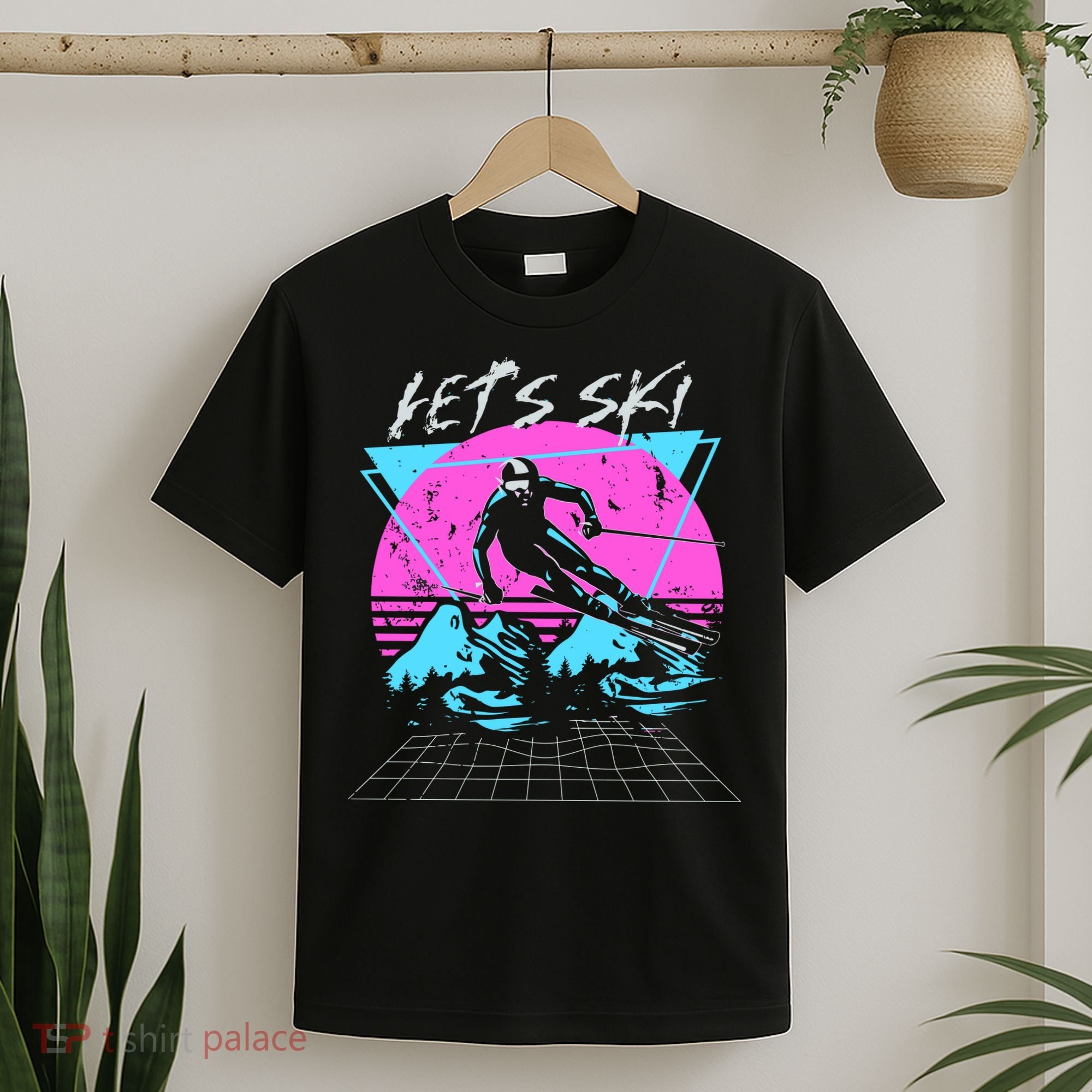 LetS Ski 70s 80s 90s Retro Vintage Style Skiing T-Shirt