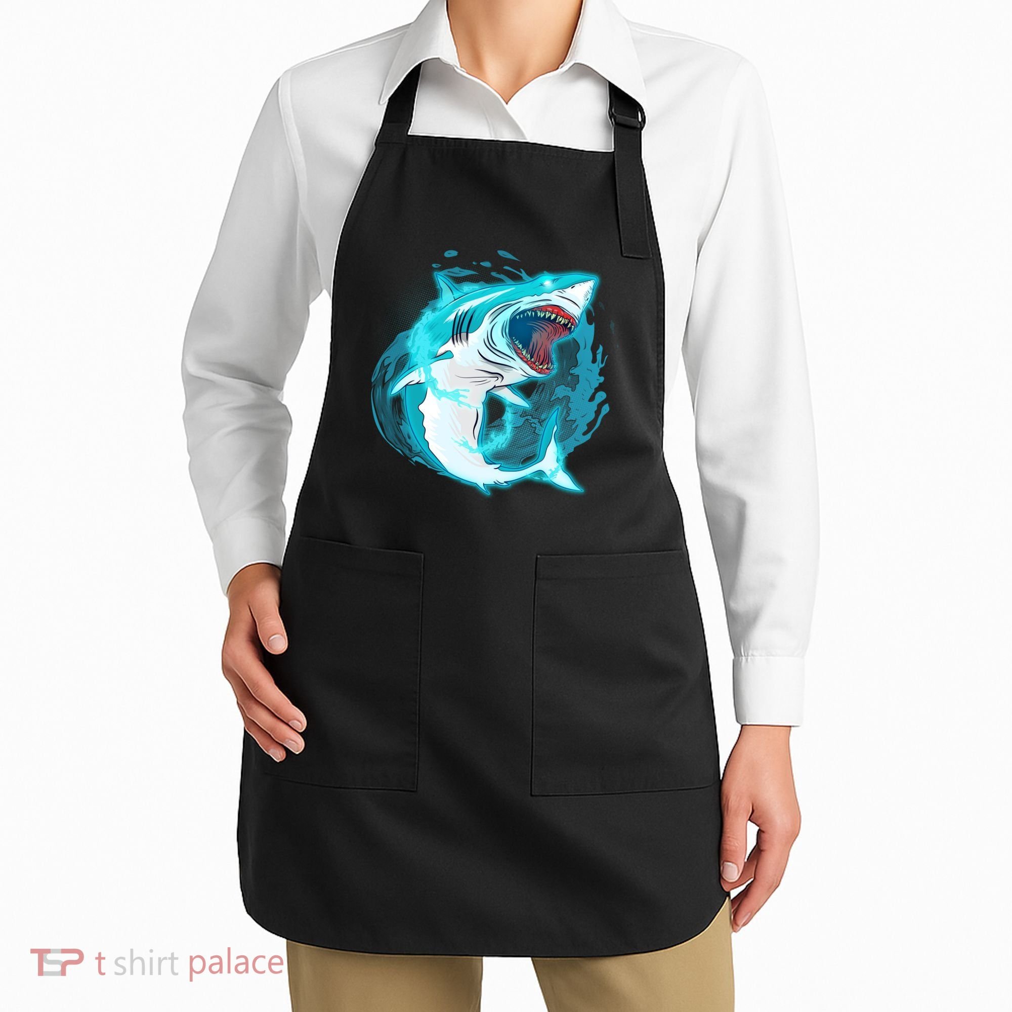 Leaping Shark Attack Apron