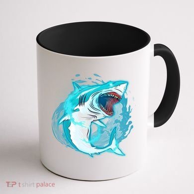 Leaping Shark Attack Coffee Mug back