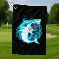 Leaping Shark Attack Golf Towel thumb 1