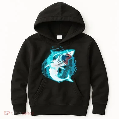 Leaping Shark Attack Kids Hoodie