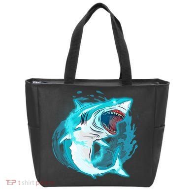 Leaping Shark Attack Tote Bag