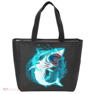 Leaping Shark Attack Tote Bag