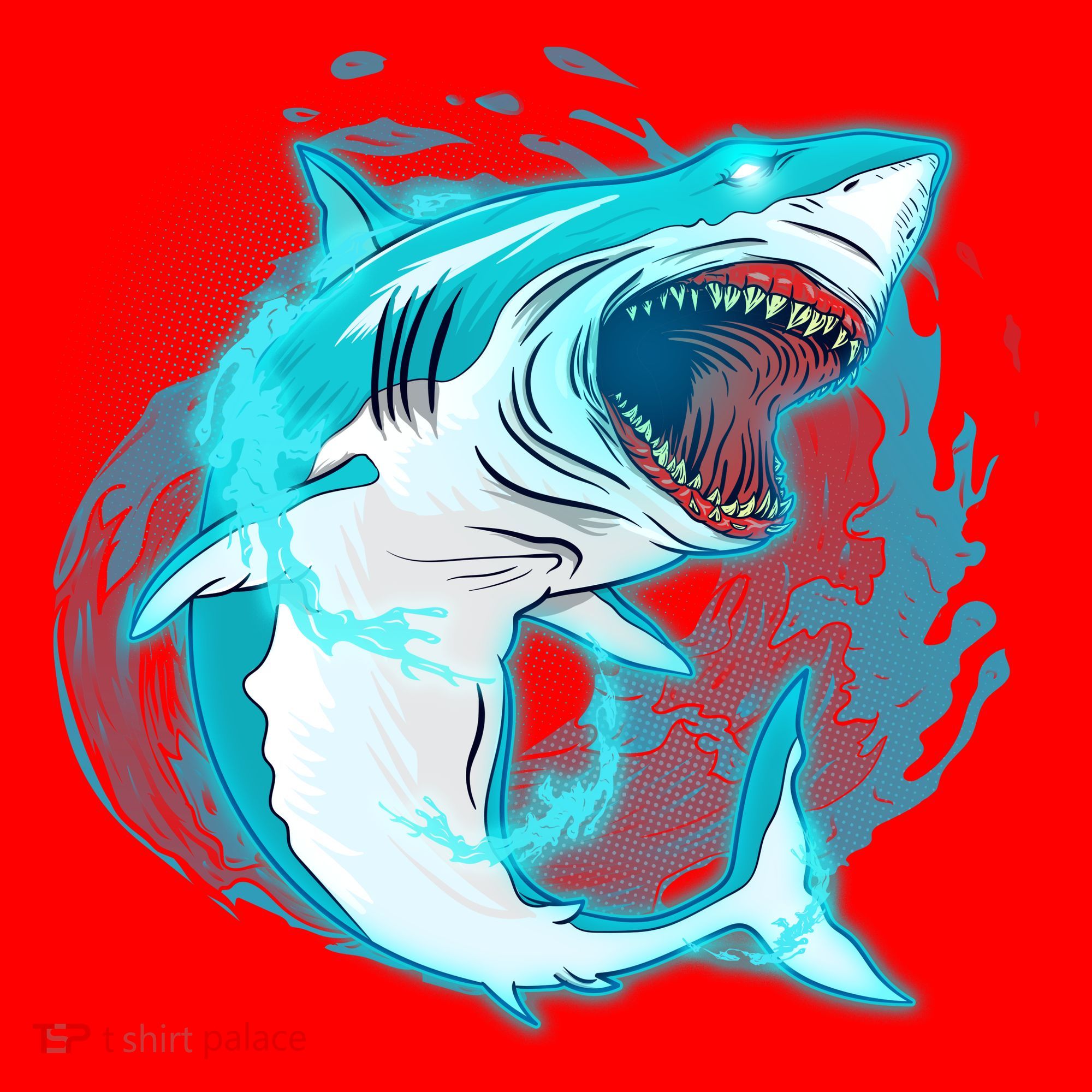 Leaping Shark Attack Santa Hat