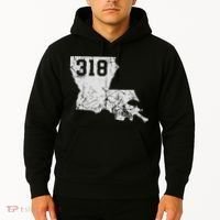 Louisiana State Area Code 318 New Orleans Mardi Gras Hoodie thumb 2