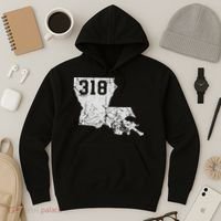 Louisiana State Area Code 318 New Orleans Mardi Gras Hoodie thumb 3