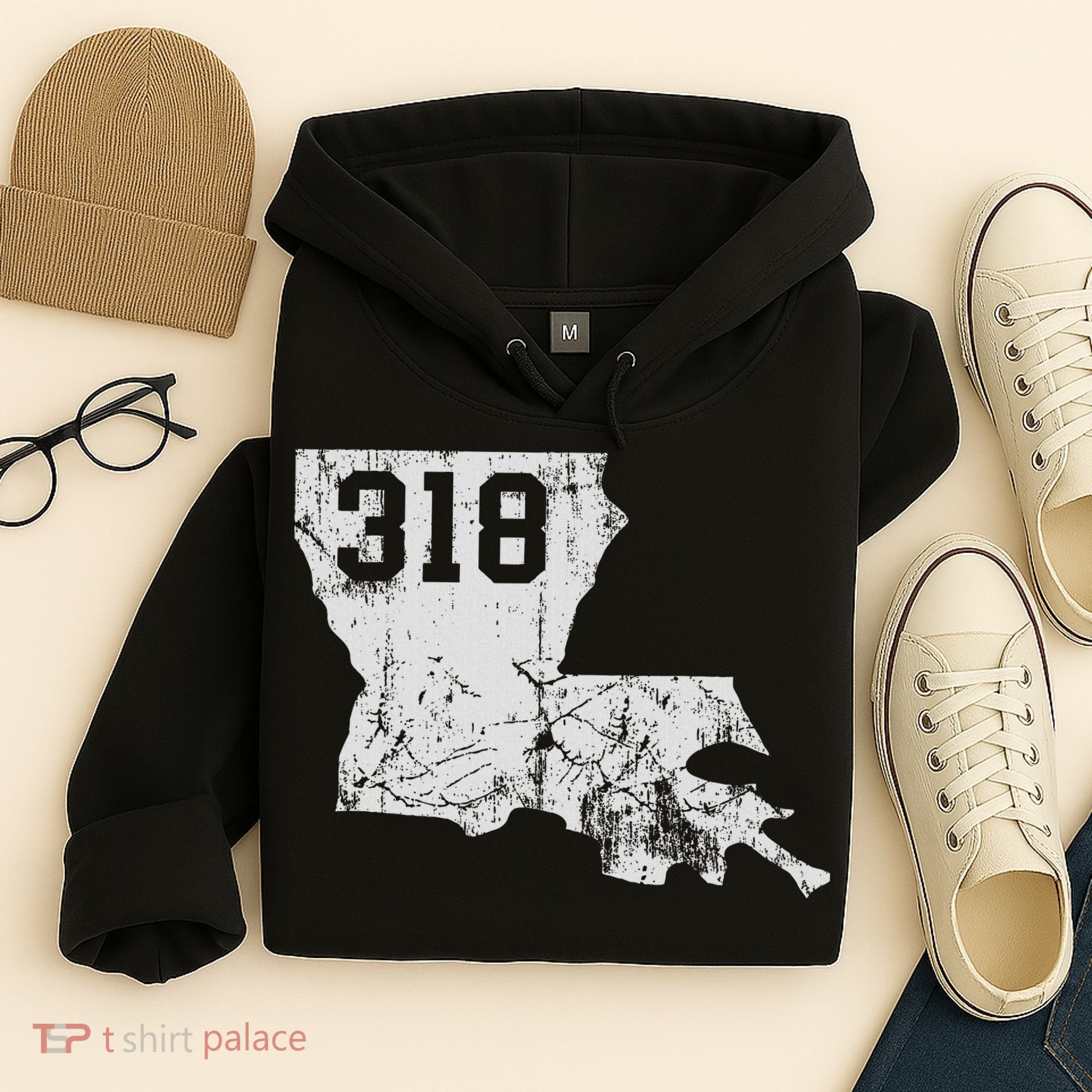 Louisiana State Area Code 318 New Orleans Mardi Gras Hoodie