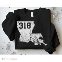 Louisiana State Area Code 318 New Orleans Mardi Gras Sweatshirt thumb 2