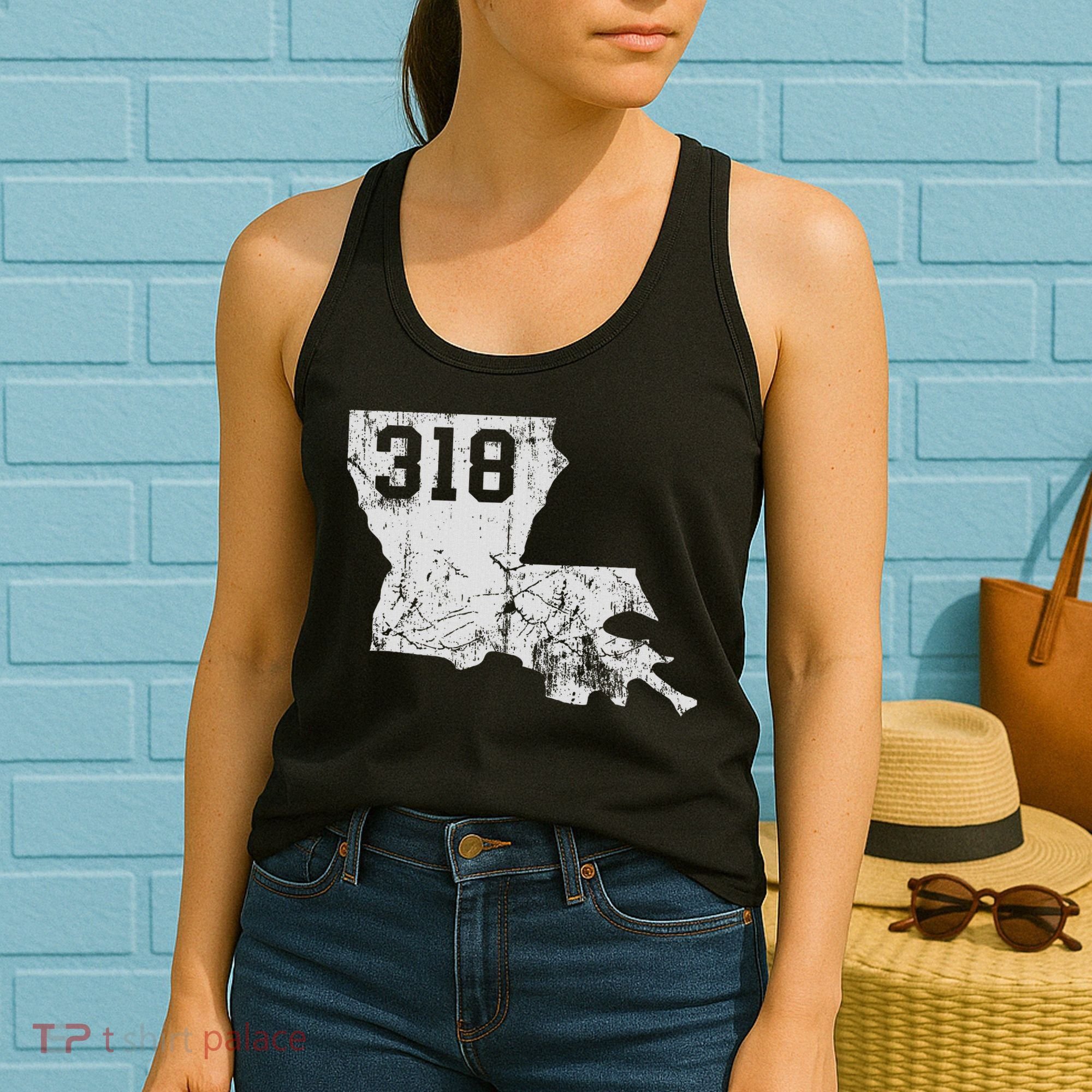 Louisiana State Area Code 318 New Orleans Mardi Gras Women's Tank Top