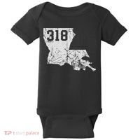 Louisiana State Area Code 318 New Orleans Mardi Gras Baby Bodysuit thumb 0