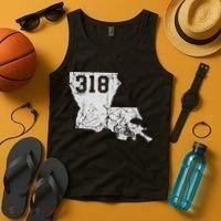 Louisiana State Area Code 318 New Orleans Mardi Gras Tank Top thumb 4