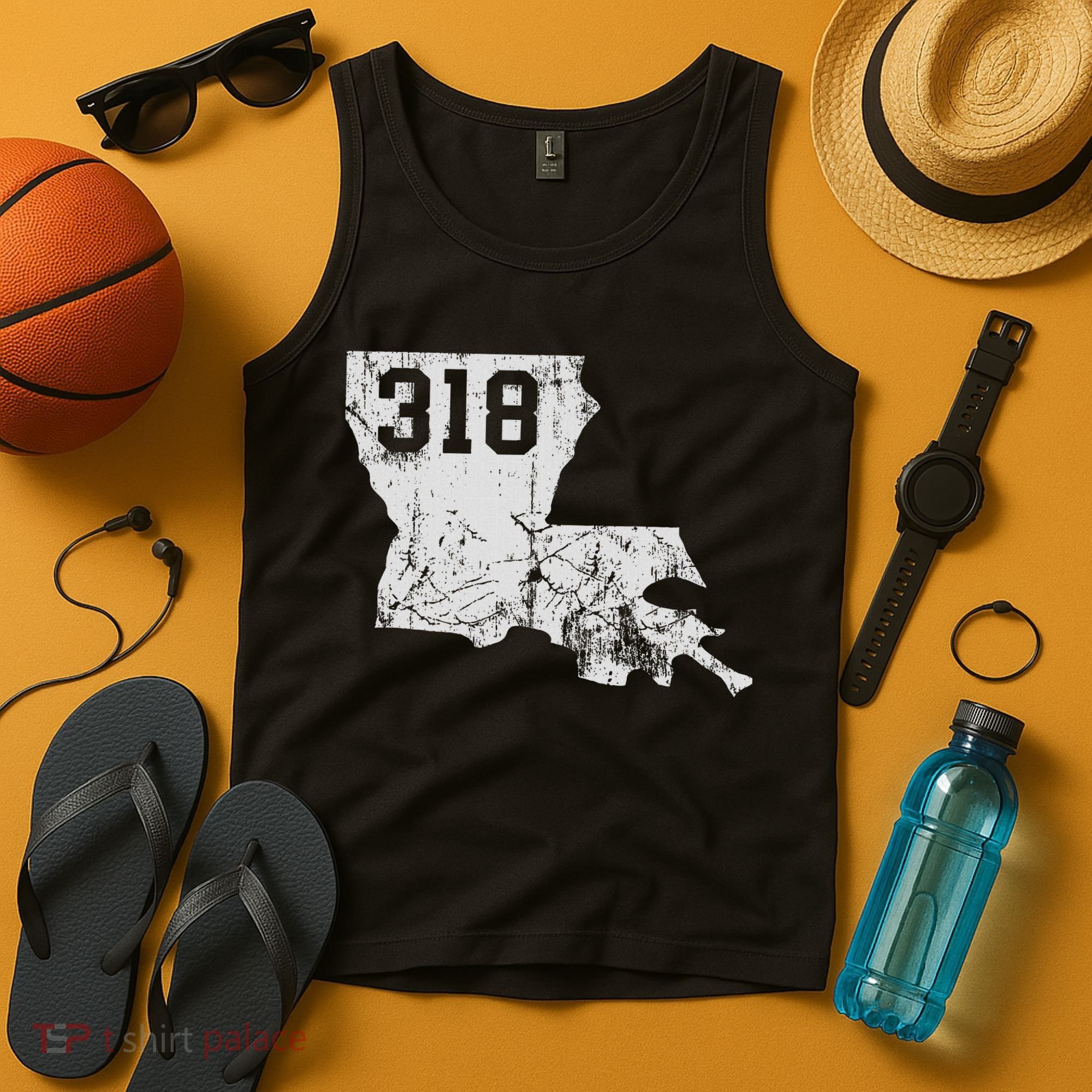 Louisiana State Area Code 318 New Orleans Mardi Gras Tank Top
