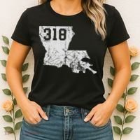 Louisiana State Area Code 318 New Orleans Mardi Gras Women's T-Shirt thumb 2