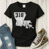 Louisiana State Area Code 318 New Orleans Mardi Gras Women's T-Shirt thumb 3