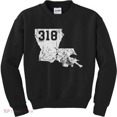 Louisiana State Area Code 318 New Orleans Mardi Gras Kids Sweatshirt