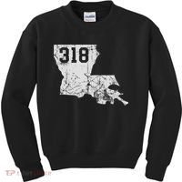 Louisiana State Area Code 318 New Orleans Mardi Gras Kids Sweatshirt thumb 0