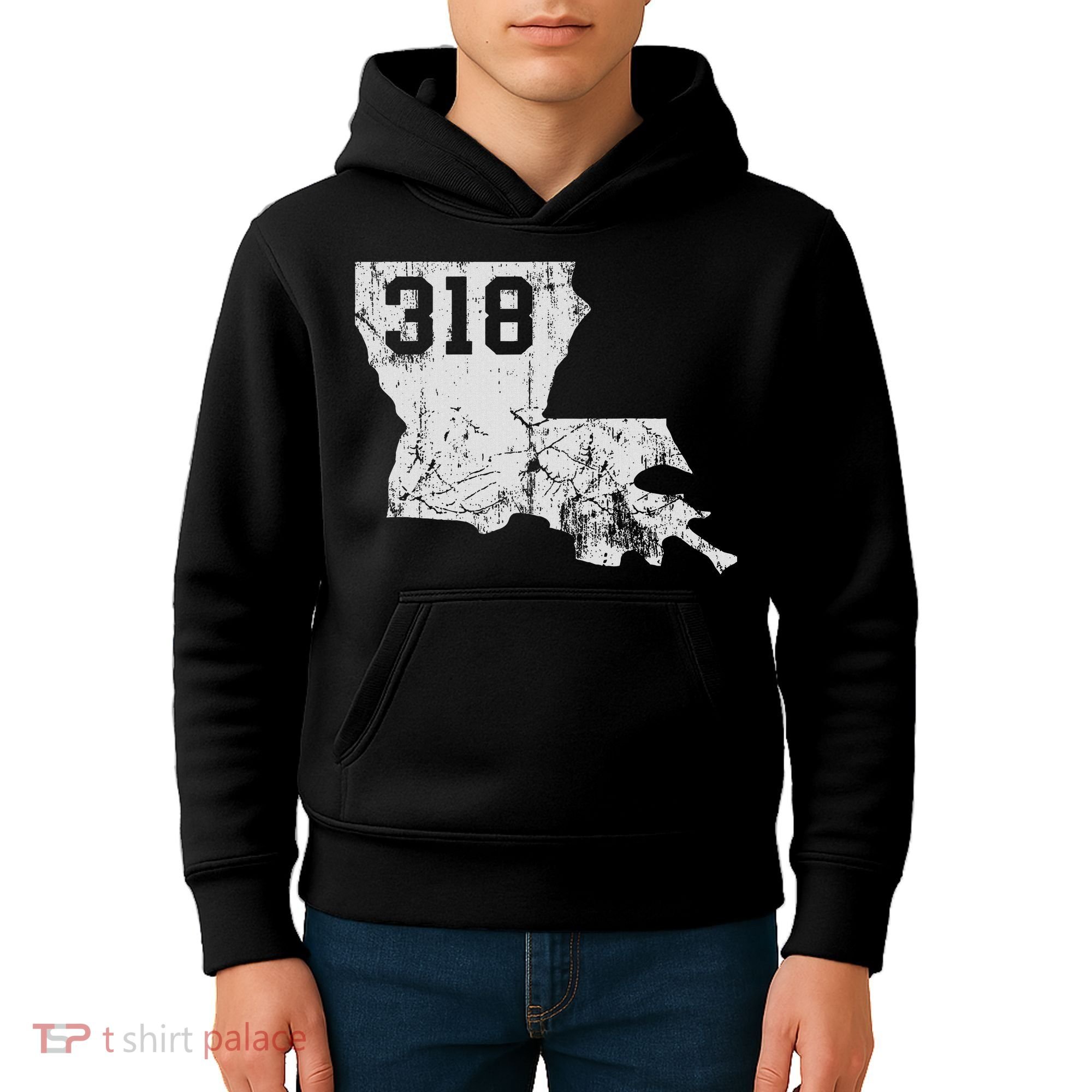 Louisiana State Area Code 318 New Orleans Mardi Gras Kids Hoodie