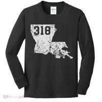 Louisiana State Area Code 318 New Orleans Mardi Gras Kids Long Sleeve Shirt thumb 0