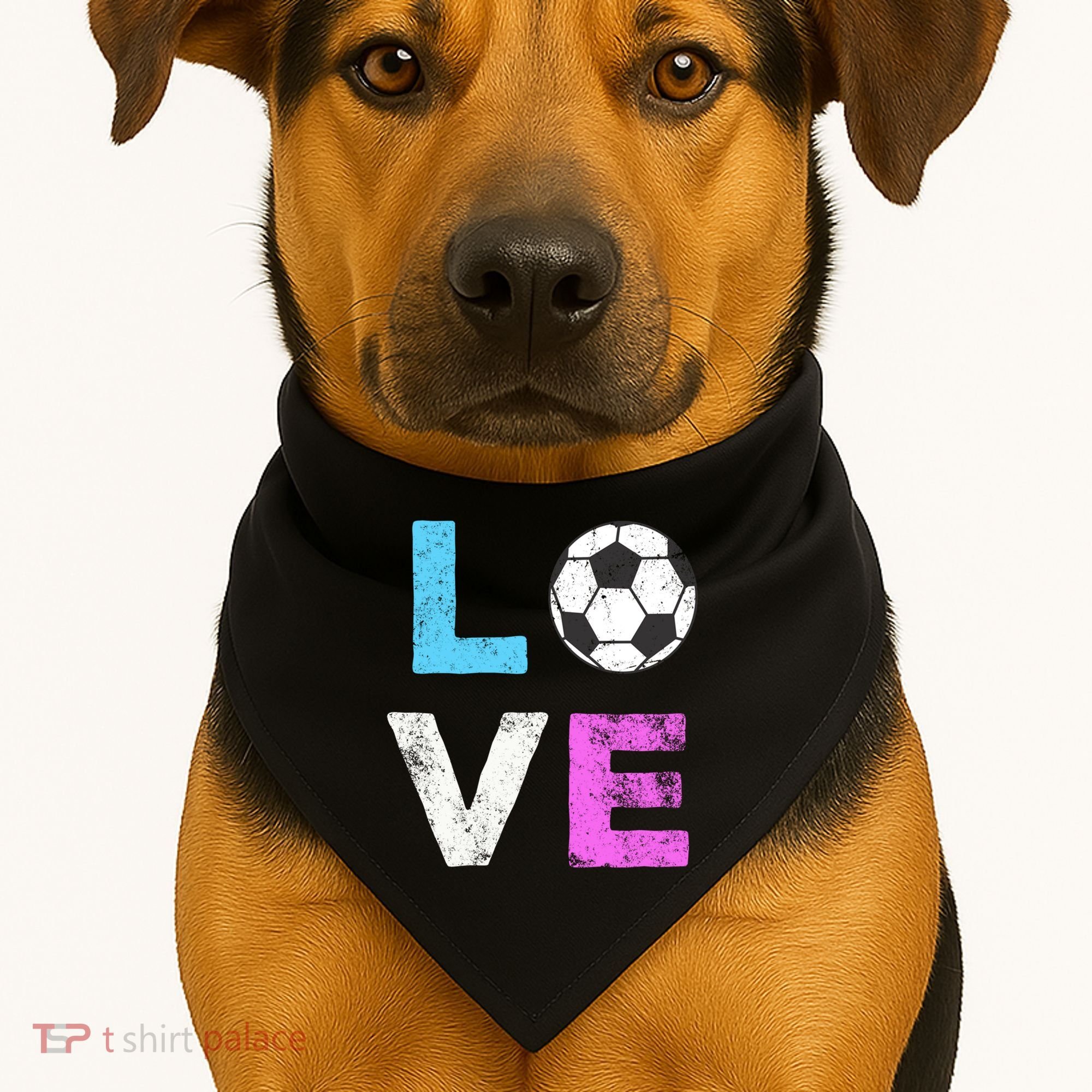 Love Soccer American Team Fan Gift USA-Made Doggie Bandana