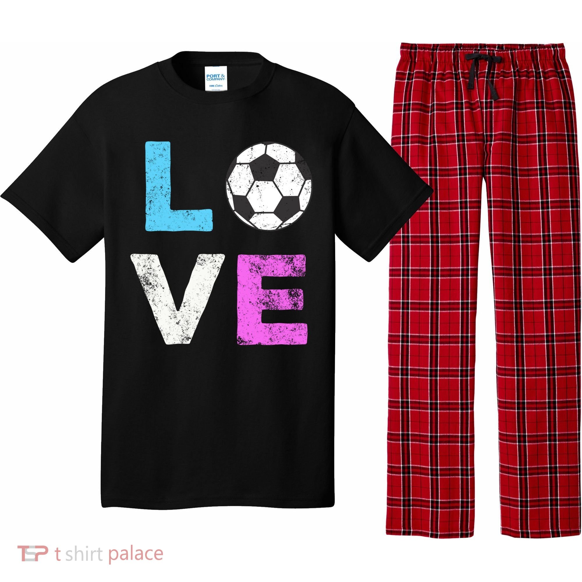 Love Soccer American Team Fan Gift Pajama Set
