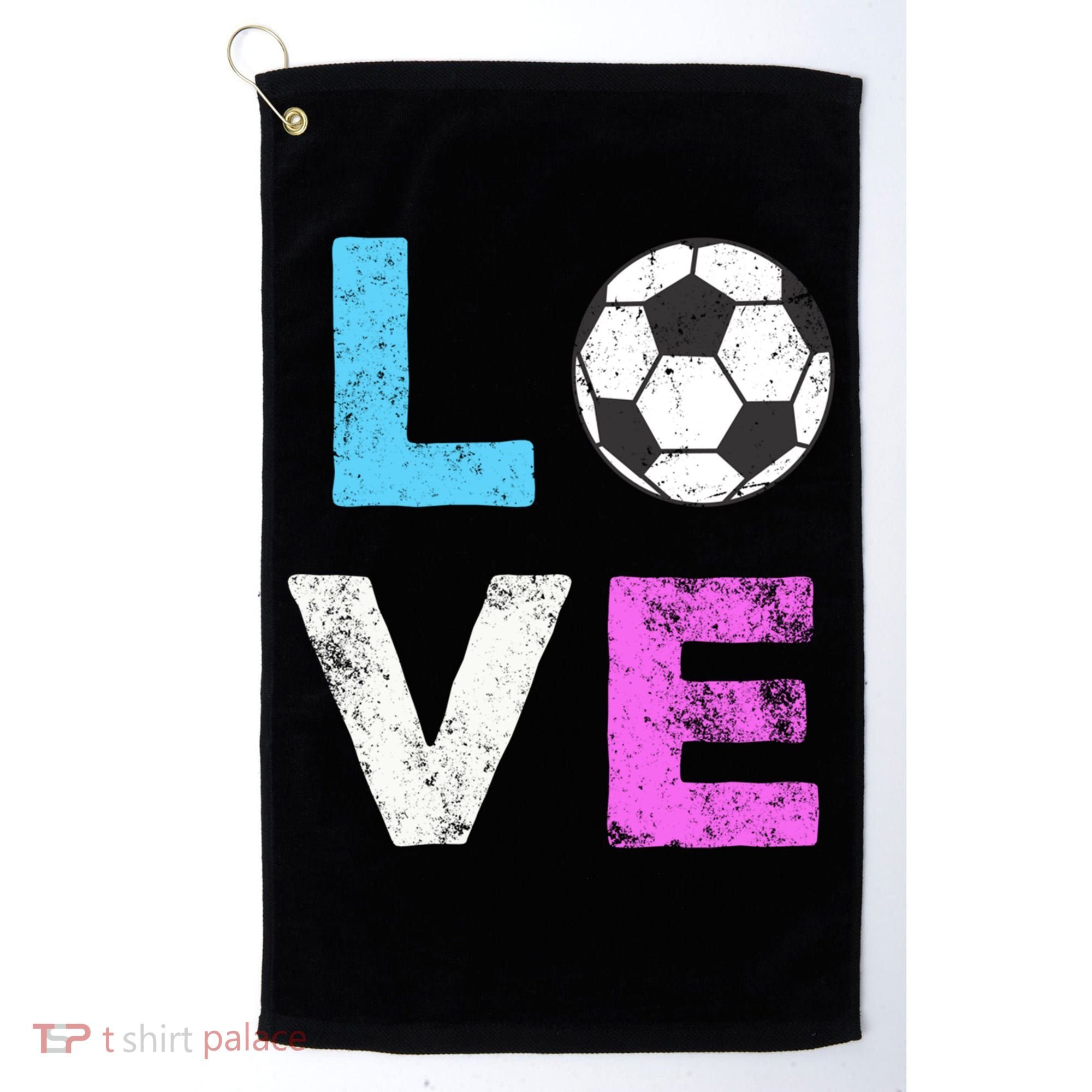 Love Soccer American Team Fan Gift Golf Towel