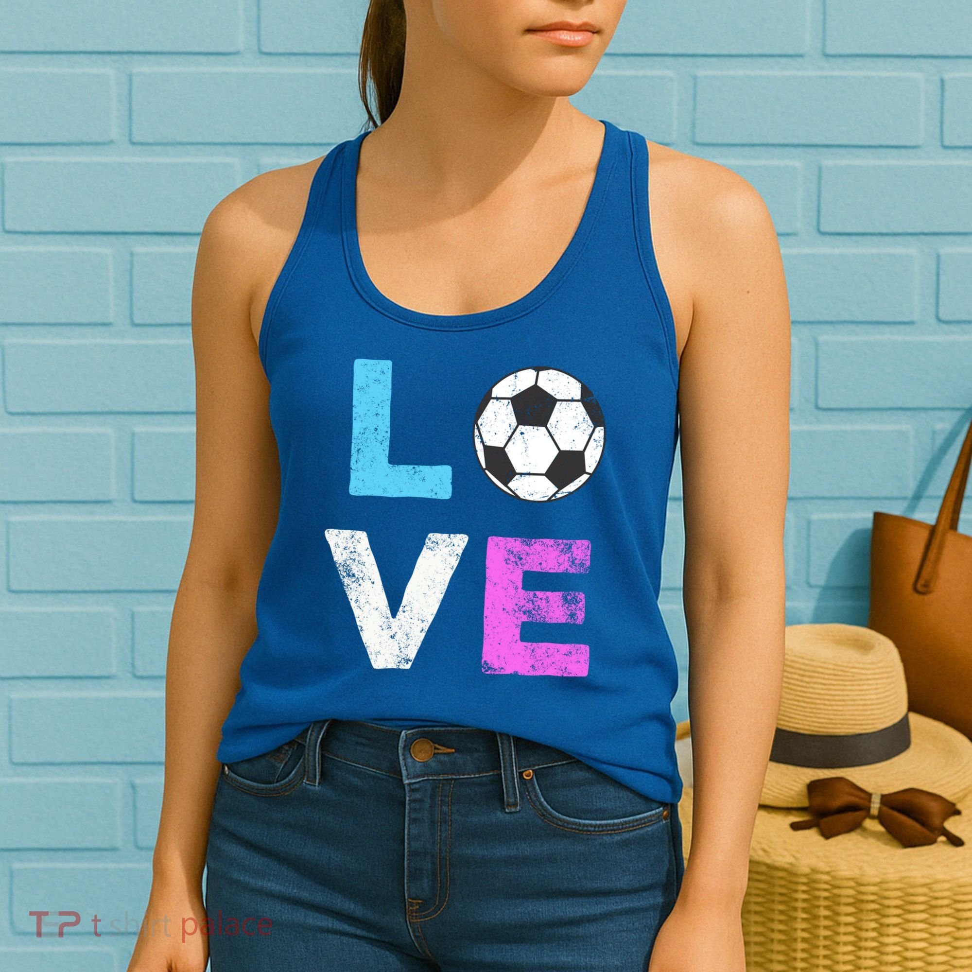 Love Soccer American Team Fan Gift Women's Tank Top