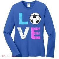 Love Soccer American Team Fan Gift Women's Long Sleeve Shirt thumb 0