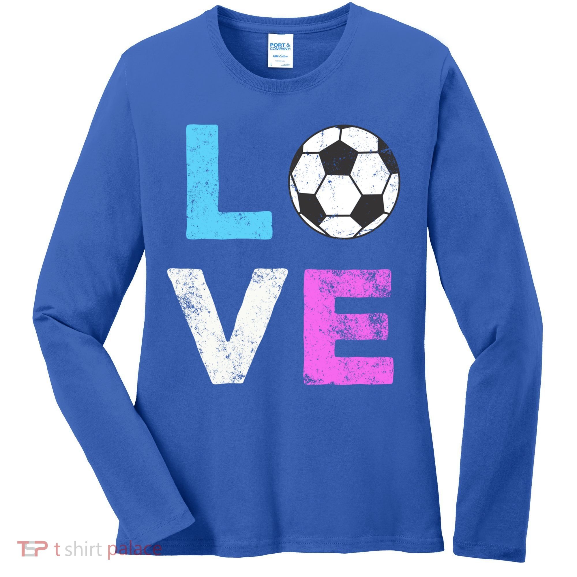 Love Soccer American Team Fan Gift Women's Long Sleeve Shirt