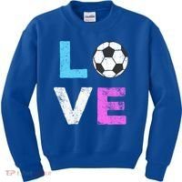 Love Soccer American Team Fan Gift Kids Sweatshirt thumb 0