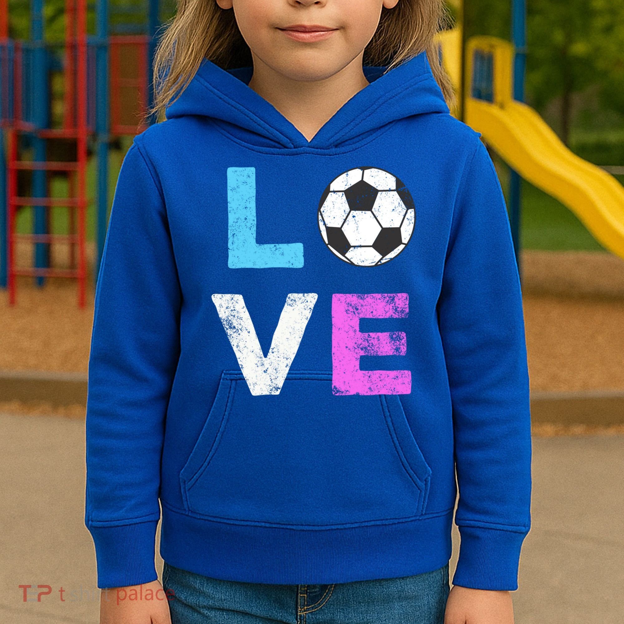 Love Soccer American Team Fan Gift Kids Hoodie