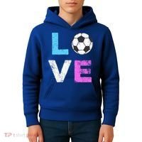 Love Soccer American Team Fan Gift Kids Hoodie thumb 4