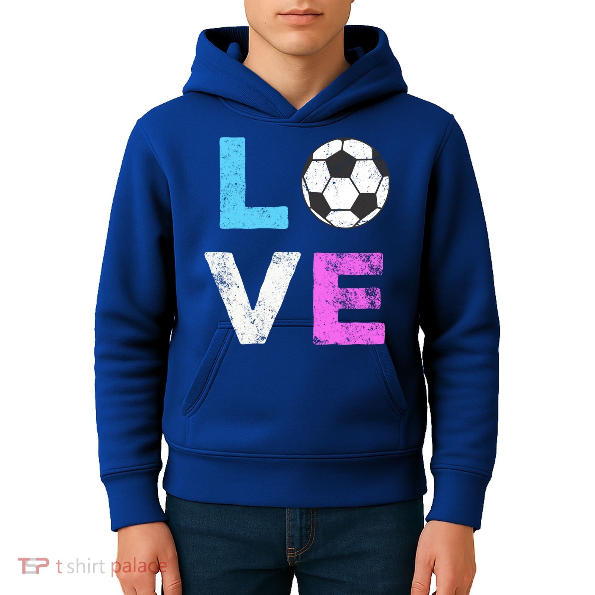 Love Soccer American Team Fan Gift Kids Hoodie