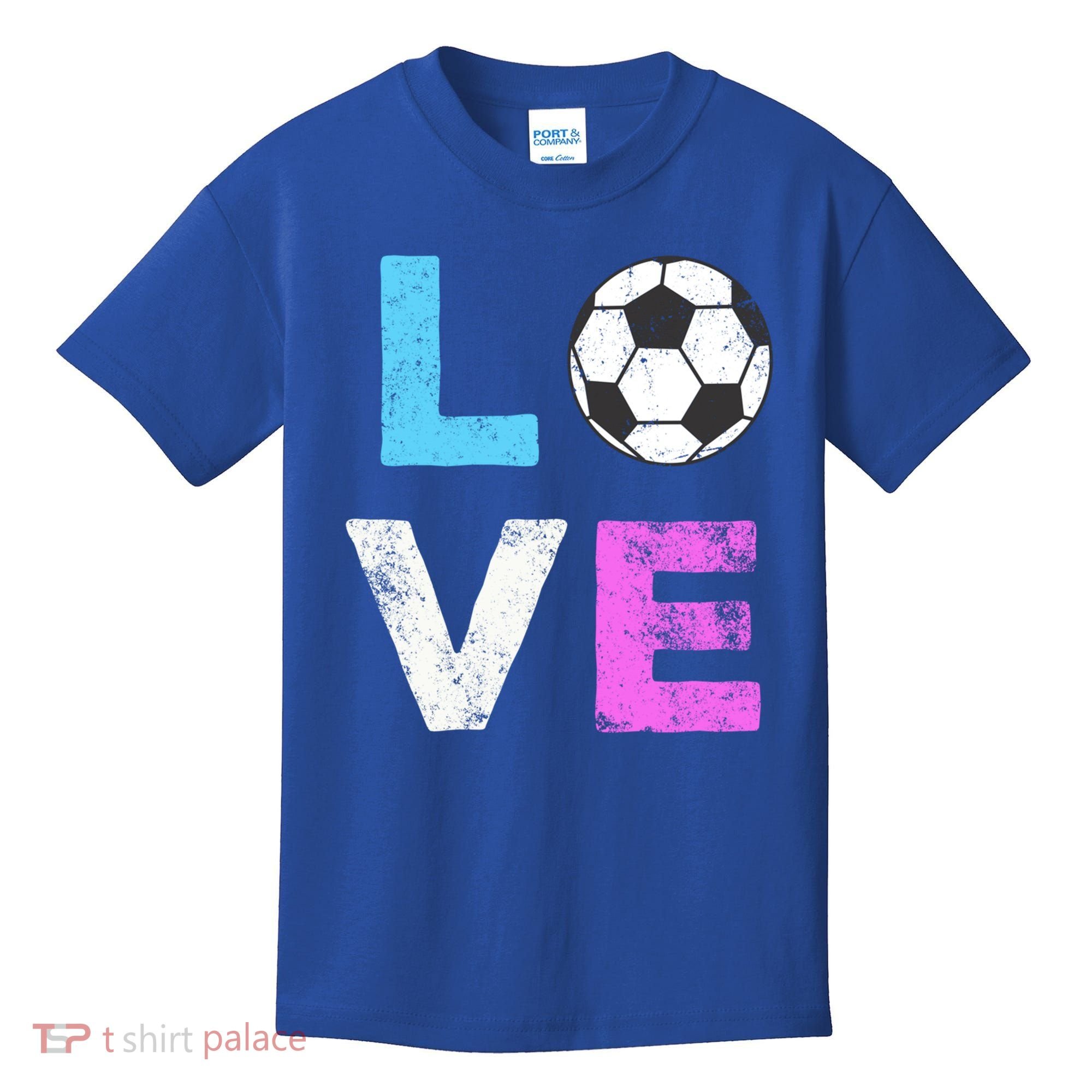 Love Soccer American Team Fan Gift Kids T-Shirt