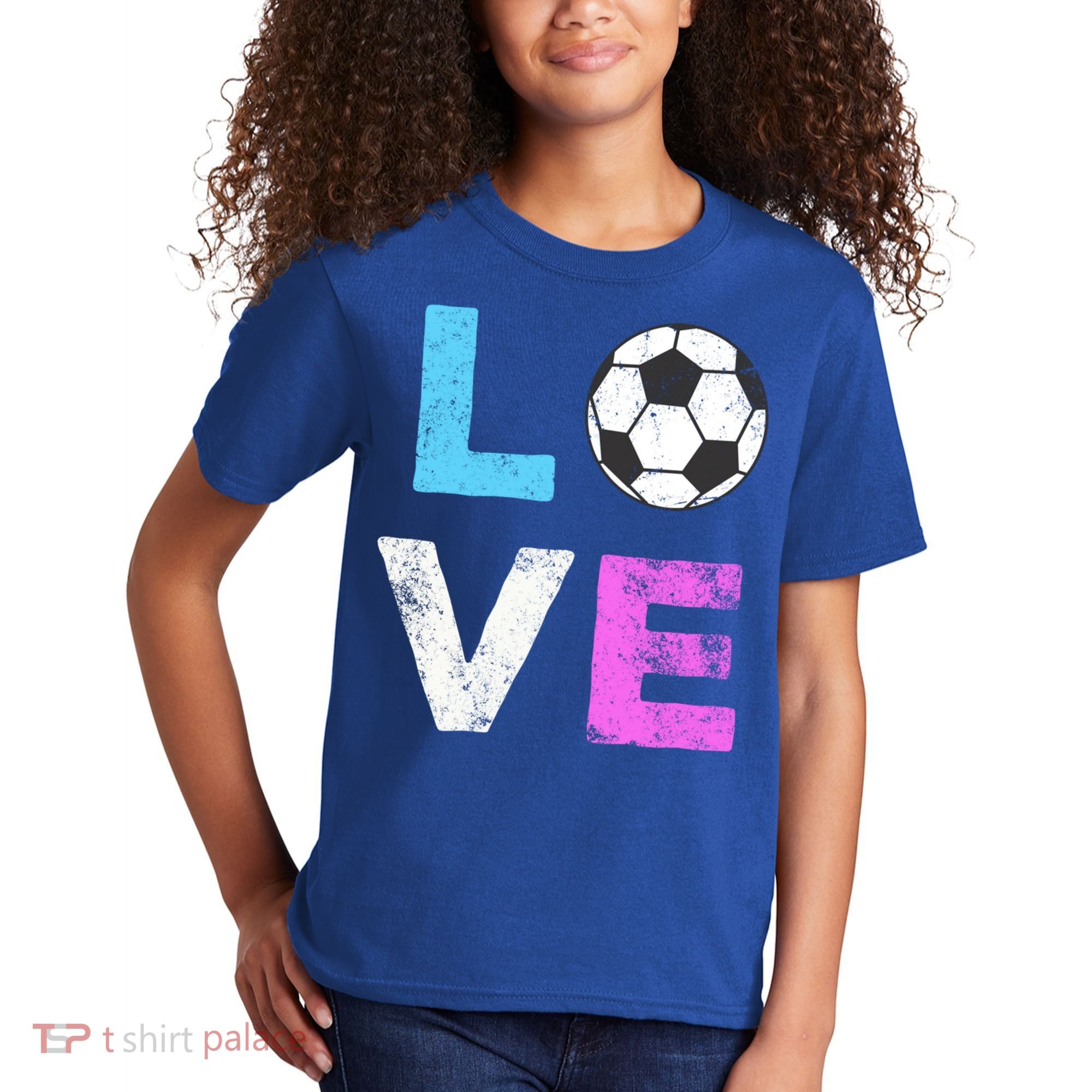 Love Soccer American Team Fan Gift Kids T-Shirt