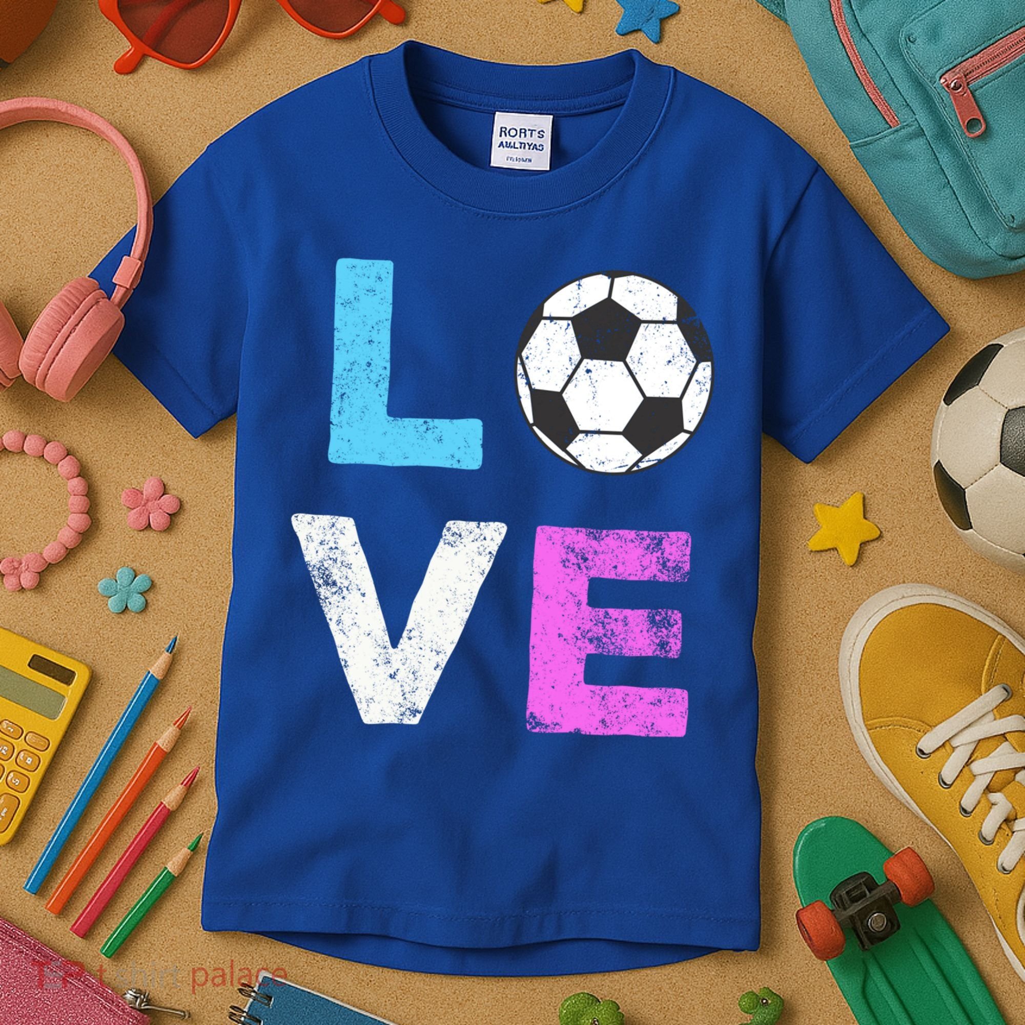 Love Soccer American Team Fan Gift Kids T-Shirt
