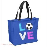 Love Soccer American Team Fan Gift Tote Bag thumb 2