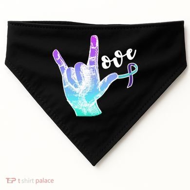 Love Suicide Awareness Sign Language USA-Made Doggie Bandana