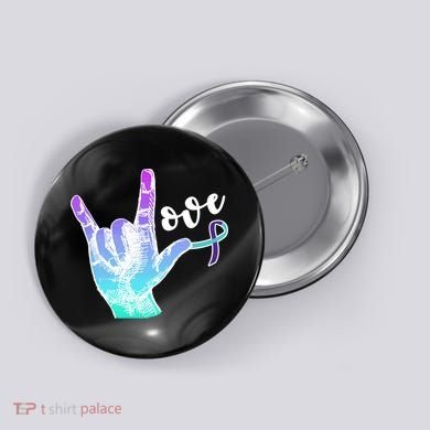 Love Suicide Awareness Sign Language Button